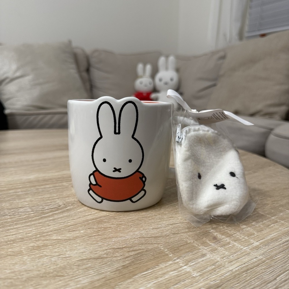 NEW Miffy By Magenta CUTE MUG Double sided‎ with Mini Purse Pouch White Orange - Picture 2 of 6
